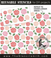 9845 Roses Pattern Stencil