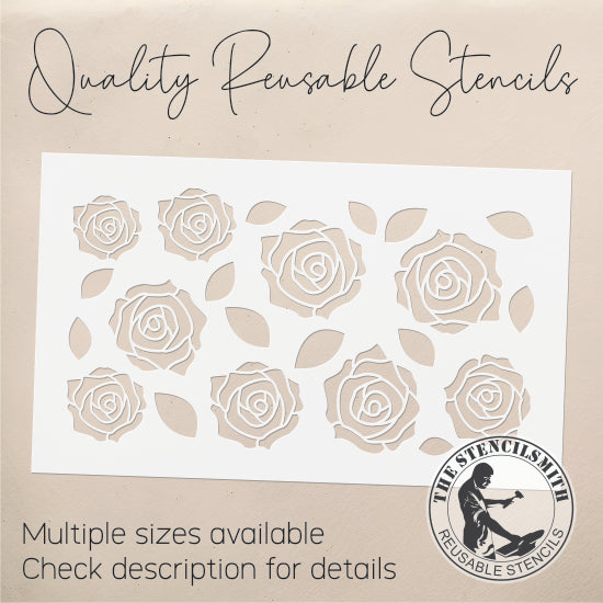 9845 Roses Pattern Stencil - The Stencilsmith