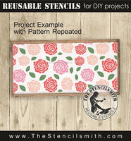 9845 Roses Pattern Stencil