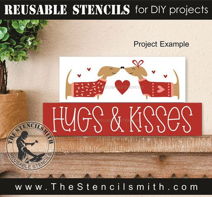 9846 Hugs & Kisses dog stencil - The Stencilsmith
