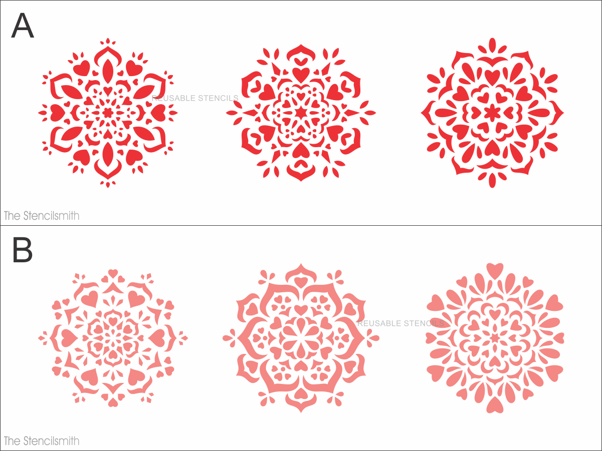 9849 Heart Mandala Stencils - The Stencilsmith