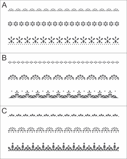 9857 Lace and Eyelet Border Stencils