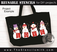 9861 Snowmen Love Stencil