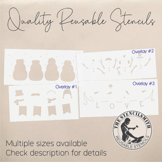 9861 Snowmen Love Stencil - The Stencilsmith