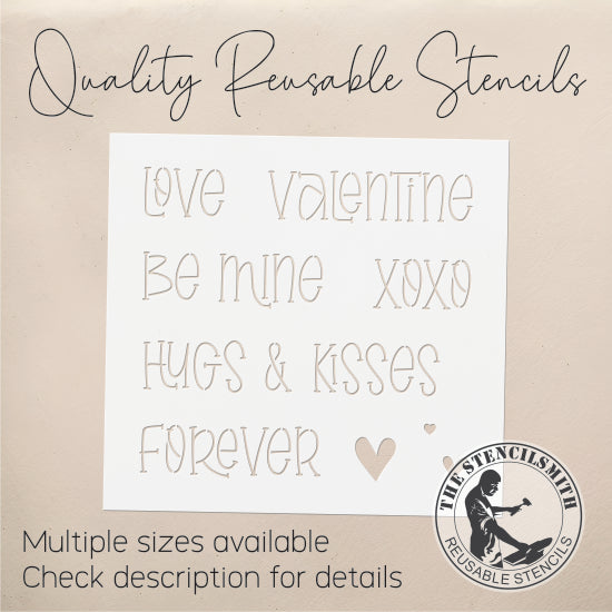 9866 Valentine Words Stencil - The Stencilsmith