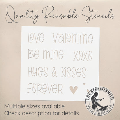 9866 Valentine Words Stencil - The Stencilsmith