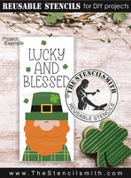 9872 Lucky and Blessed Leprechaun Stencil