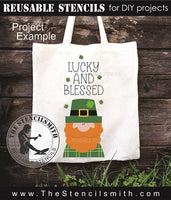 9872 Lucky And Blessed Leprechaun Stencil