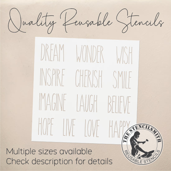 9877 Inspire Words Stencil - The Stencilsmith