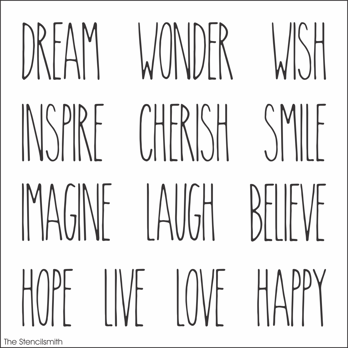 9877 Inspire Words Stencil – The Stencilsmith