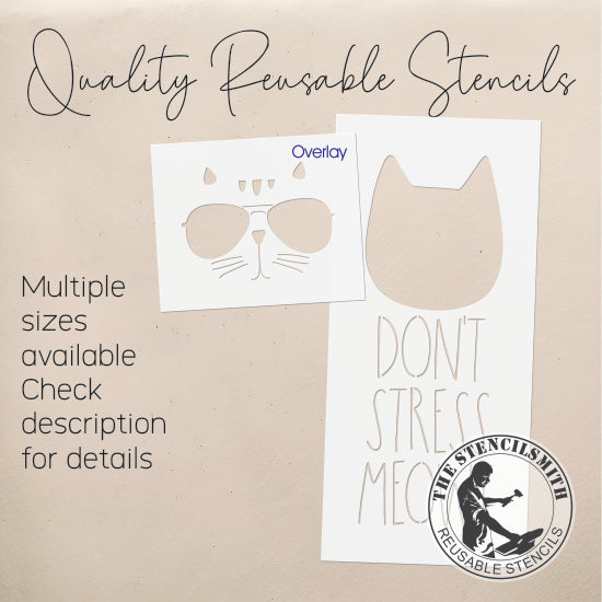 9882 Don't Stress Meowt Cat Stencil - The Stencilsmith