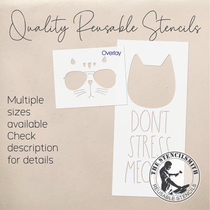 9882 Don't Stress Meowt Cat Stencil - The Stencilsmith