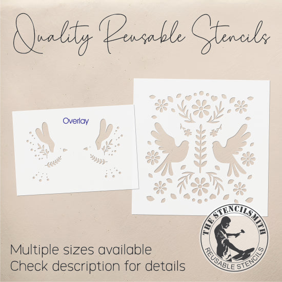 9883 Decorative Bird Stencil - The Stencilsmith