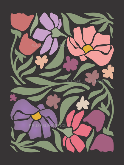 9885 Decorative Floral Stencil - The Stencilsmith