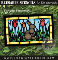 9887 Bunny stained glass stencil