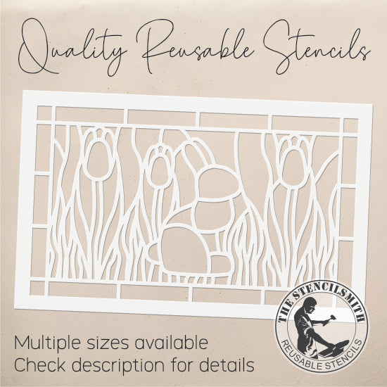 9887 Bunny Stained Glass Stencil - The Stencilsmith