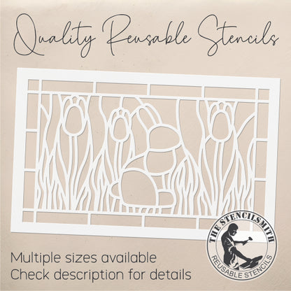 9887 Bunny Stained Glass Stencil - The Stencilsmith