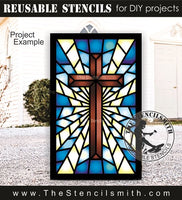 9888 Cross stained glass stencil