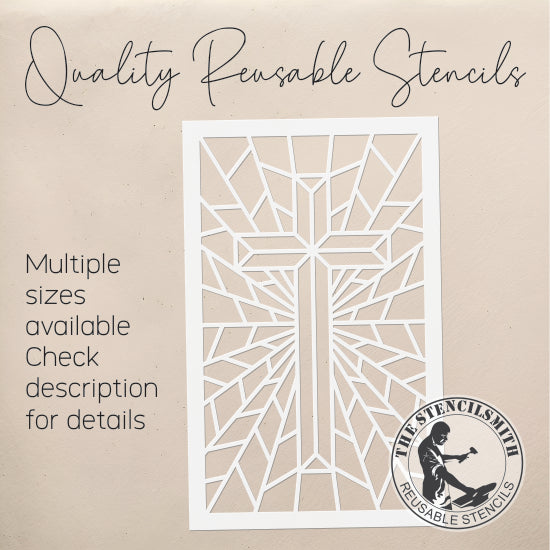 9888 Cross Stained Glass Stencil - The Stencilsmith