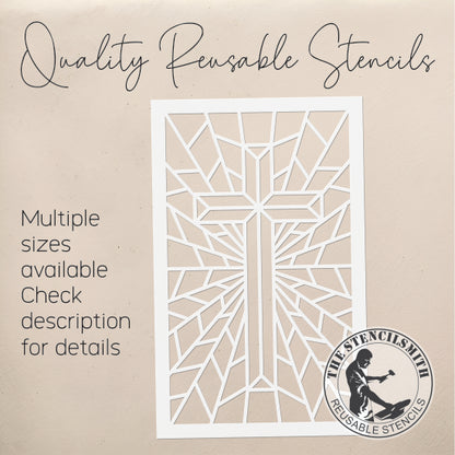 9888 Cross Stained Glass Stencil - The Stencilsmith