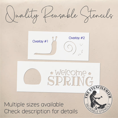 9891 Welcome Spring Snail Stencil - The Stencilsmith
