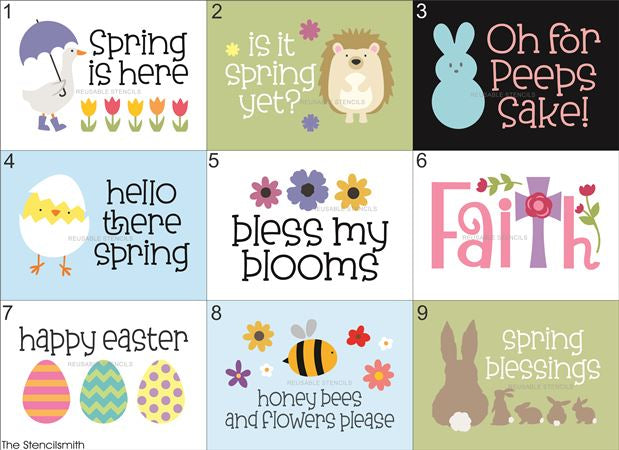 9892 Spring Mini Stencils - The Stencilsmith