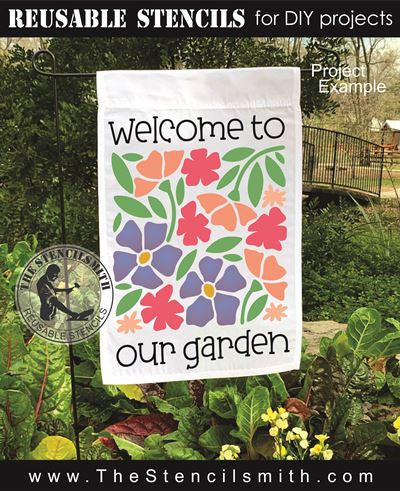 9894 Welcome To Our Garden Stencil - The Stencilsmith