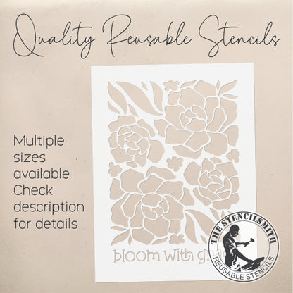 9895 Bloom With Grace Stencil - The Stencilsmith