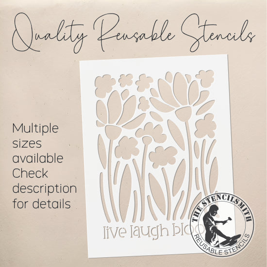 9897 Live Laugh Bloom Stencil - The Stencilsmith