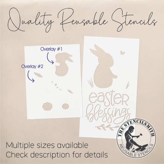 9898 Easter Blessings Bunny Stencil - The Stencilsmith