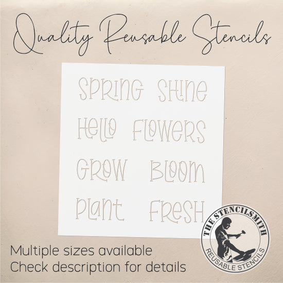 9899 Spring Words Stencil - The Stencilsmith