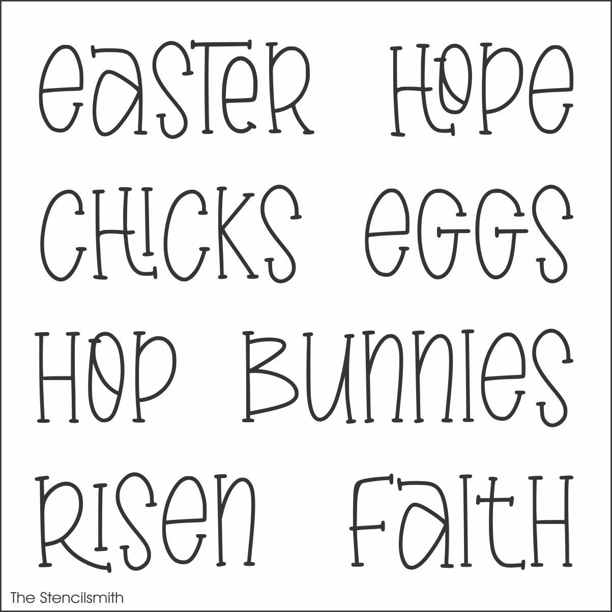 9900 Easter Words Stencil - The Stencilsmith