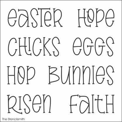 9900 Easter Words Stencil - The Stencilsmith
