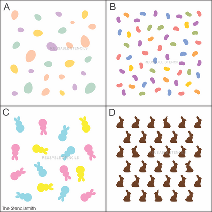 9902 Easter Candy Pattern Stencils - The Stencilsmith