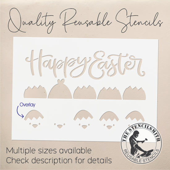 9904 Happy Easter Chicks Stencil - The Stencilsmith