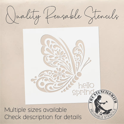 9907 Hello Spring Butterfly Stencil - The Stencilsmith