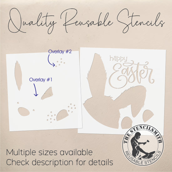 9908 Happy Easter Bunny Stencil - The Stencilsmith