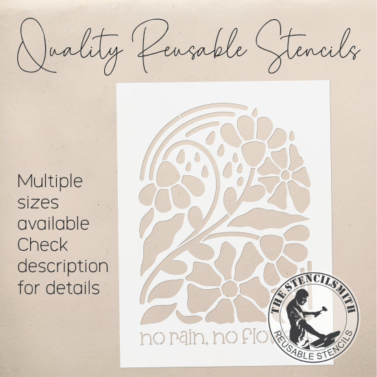 9909 No Rain No Flowers Stencil - The Stencilsmith