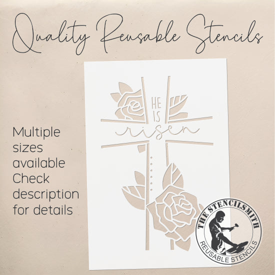 9911 He Is Risen Cross Stencil - The Stencilsmith