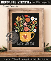 9922 Bloom With Joy mug stencil