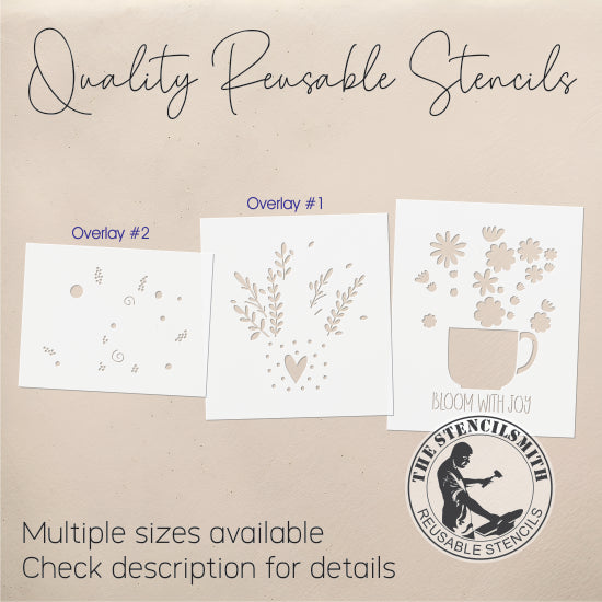 9922 Bloom With Joy Mug Stencil - The Stencilsmith