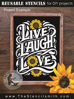 9931 Live Laugh Love Sunflower Stencil