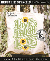 9931 Live Laugh Love sunflower stencil