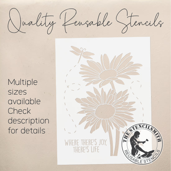 9932 Where There's Joy Daisy Stencil - The Stencilsmith