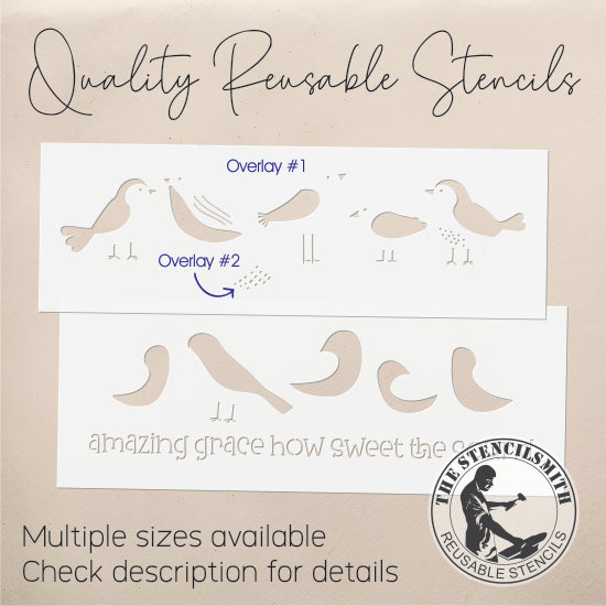 9939 Amazing Grace Birds Stencil - The Stencilsmith