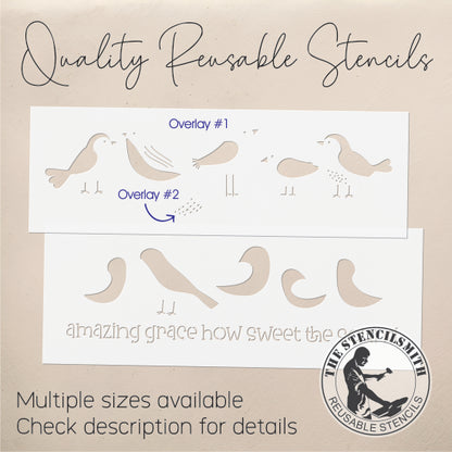 9939 Amazing Grace Birds Stencil - The Stencilsmith