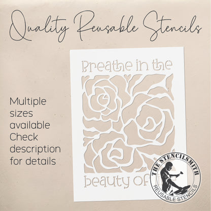 9943 Breathe In The Beauty Of Life Stencil - The Stencilsmith