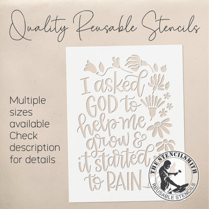 9955 I Asked God To Help Me Stencil - The Stencilsmith