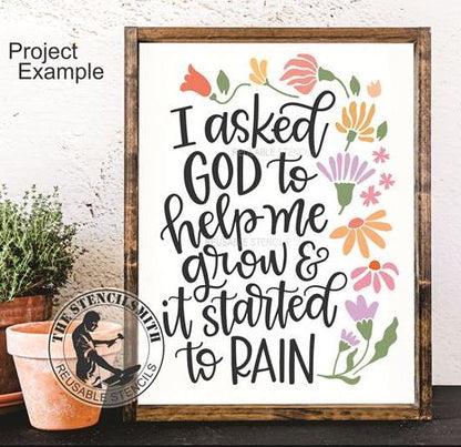 9955 I Asked God To Help Me Stencil - The Stencilsmith