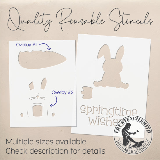 9960 Springtime Wishes Bunny Stencil - The Stencilsmith